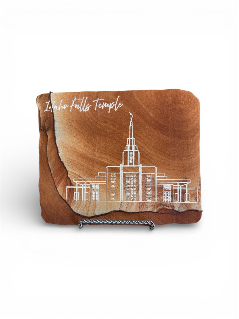 Idaho Falls Temple engraved on Arizona Picture Rock